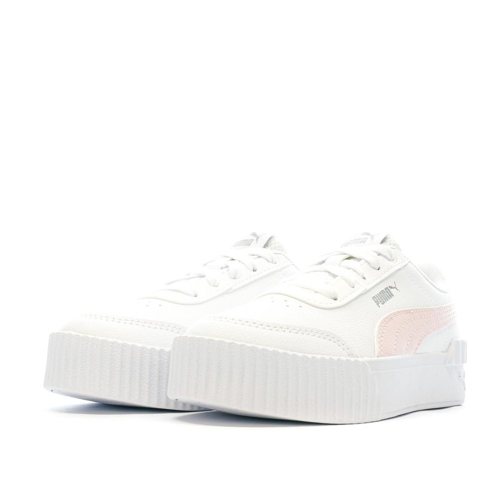 Baskets Blanches/Rose Fille Puma Carina vue 6