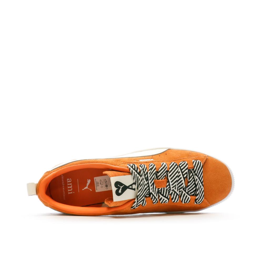 Baskets Orange Homme Puma Suede vue 4