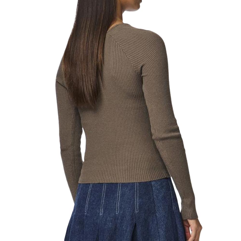 T-Shirt Manches Longues Vert Femme Pieces Kalu vue 2