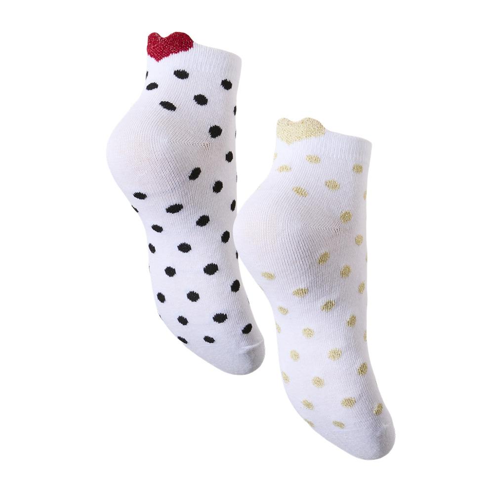 X2 Paires de Chaussettes Blanches/Pois Femme Pieces Claura vue 2