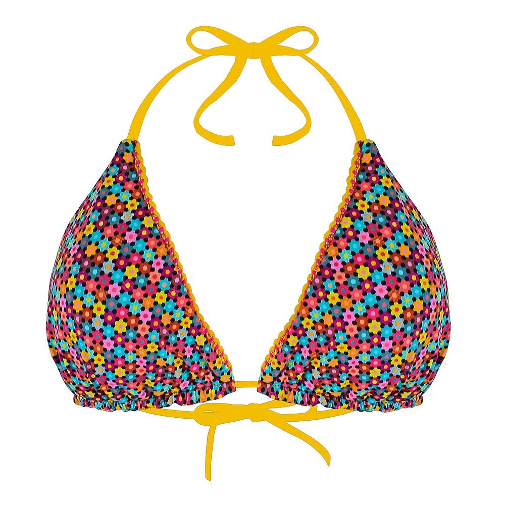 Haut de Maillot de bain Fleurs Ficelle GRAIN DE SABLE Réversible pas cher
