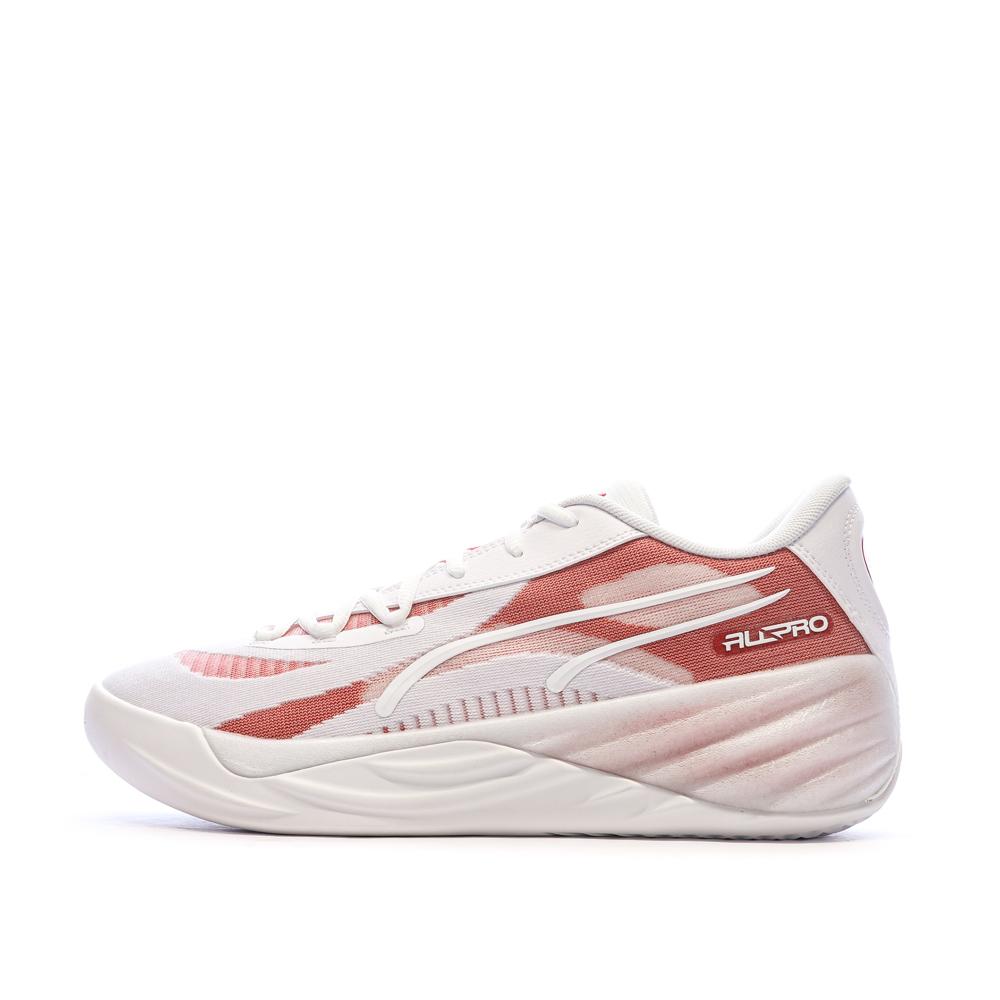 Chaussures de Basketball Blanches/Roses Homme Puma All-pro Nitro pas cher