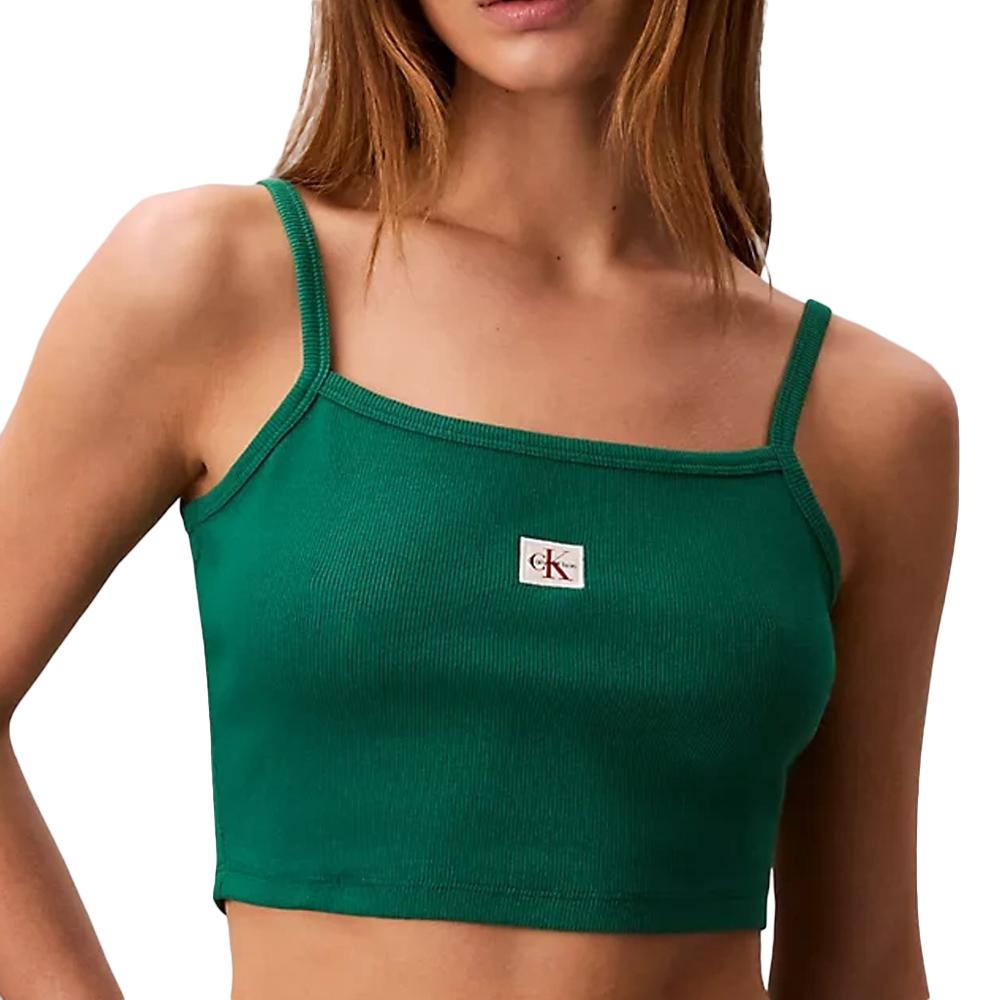 Brassière Verte Femme Calvin Klein Jeans Woven pas cher