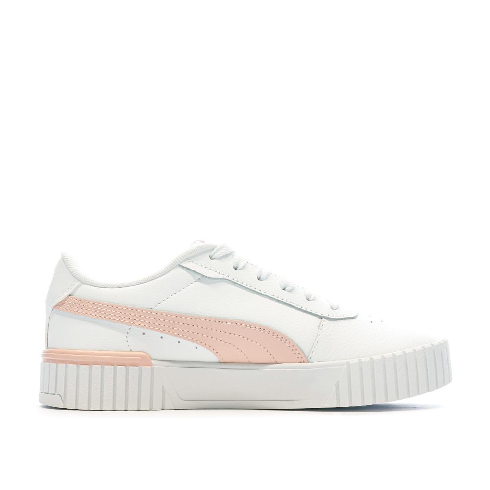 Baskets Blanches/Rose Femme Puma Carina 2.0 vue 2