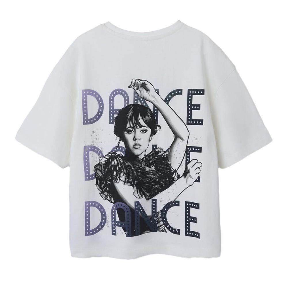 T-shirt Blanc Fille Name it Wednesday vue 2
