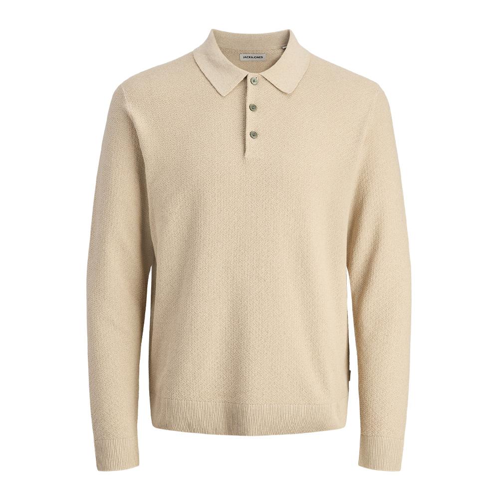 Polo Manches Longues Beige Homme Jack & Jones Sandri pas cher