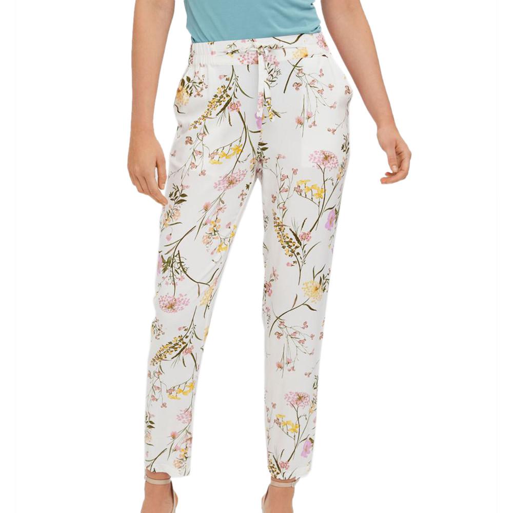 Pantalon Blanc à fleurs Femme Vero Moda Easy 10245160 pas cher