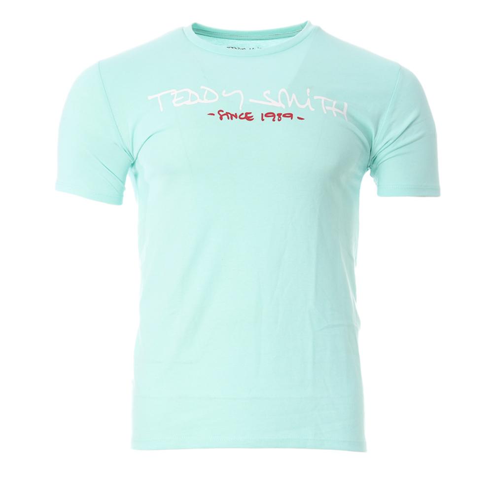 T-shirt Vert d'eau Homme Teddy Smith Ticlass Basic pas cher