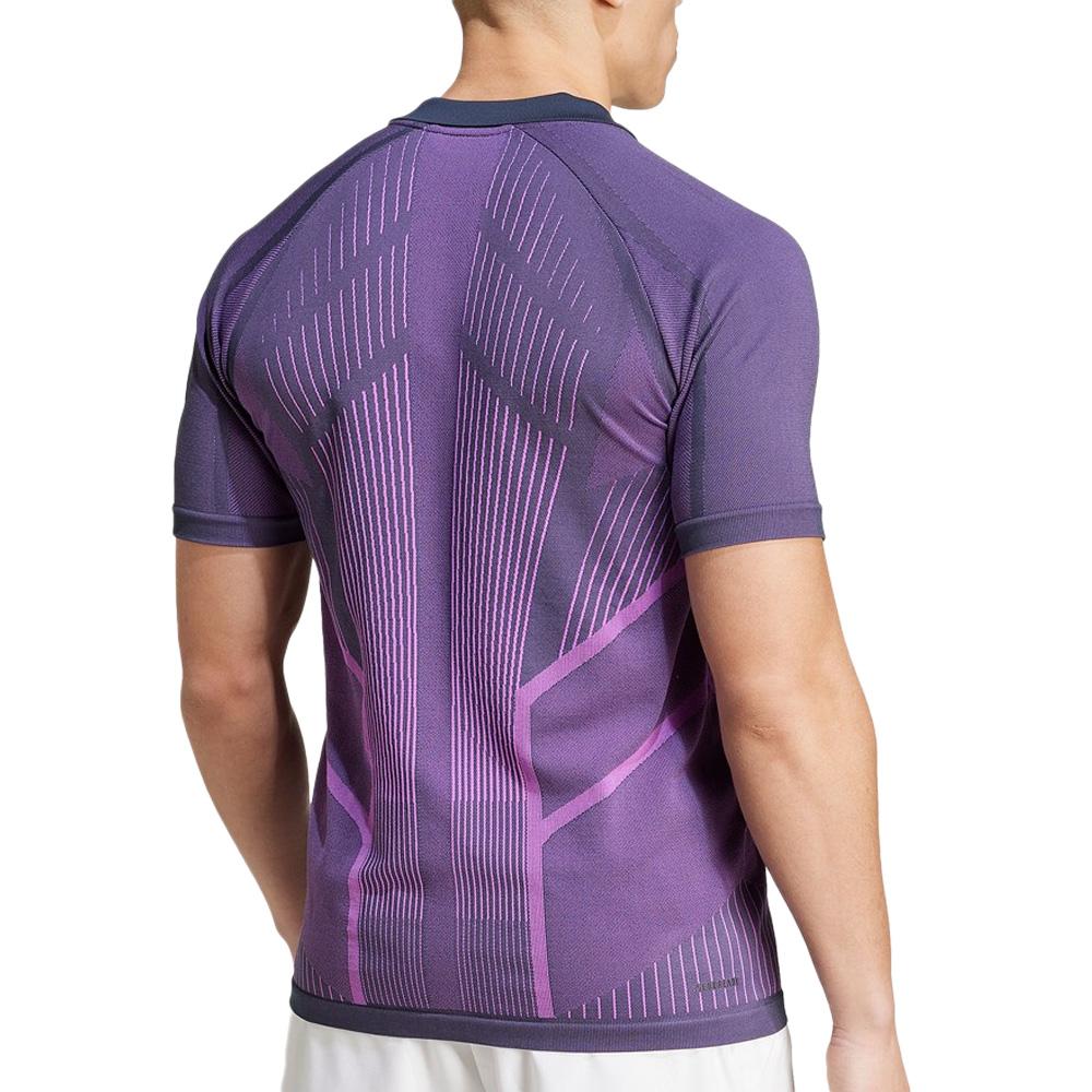 Polo Violet Homme Adidas Seam vue 2