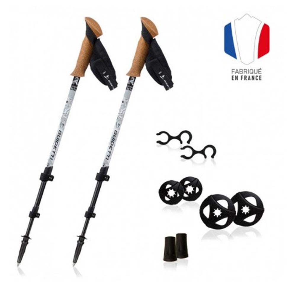 Bastones de senderismo ajustables, negro/blanco, Guidetti Bretagne barato