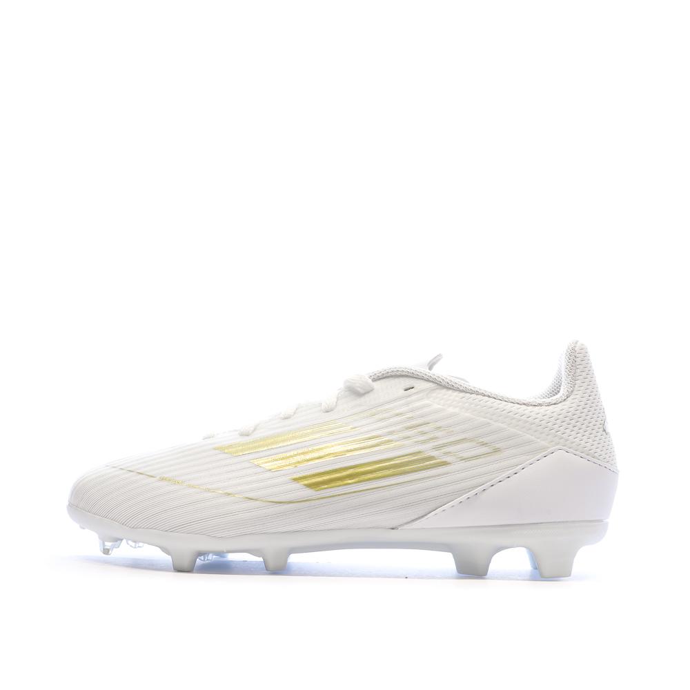 Chaussures de football Blanches/Doré Garçon Adidas F50 League pas cher