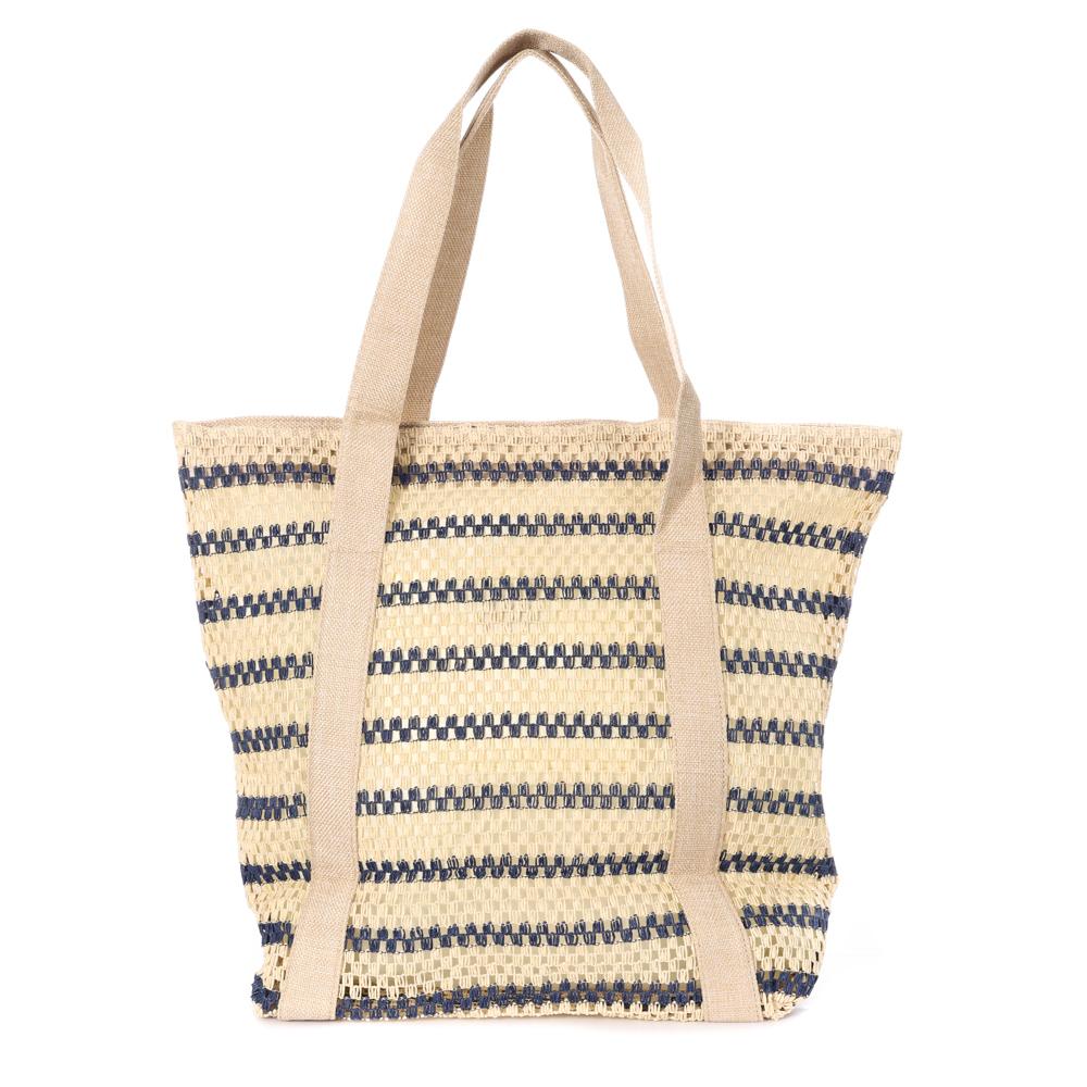Ecru/Navy Beach Bag Gérard Pasquier Rock Photo of the Espace des Marques %store% store - view of %key%