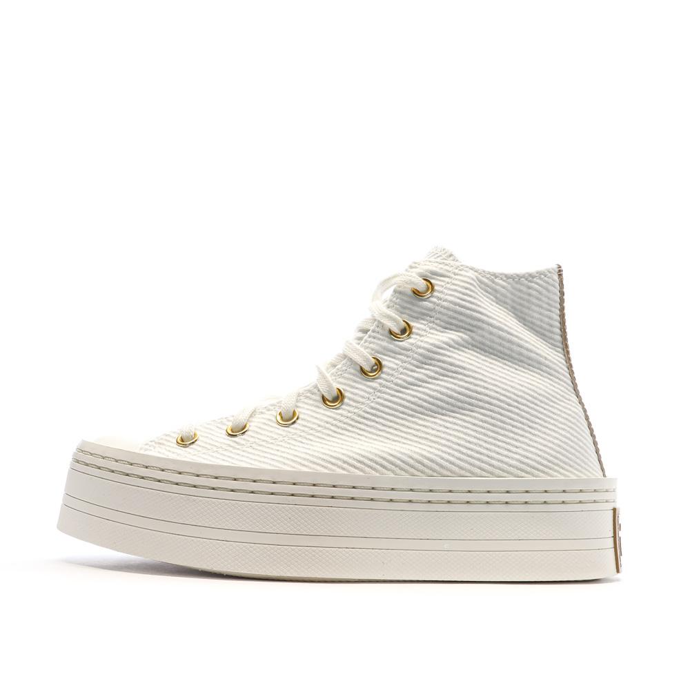 Baskets Blanc/Doré Femme Converse All Star Modern Lift Platform vue 2