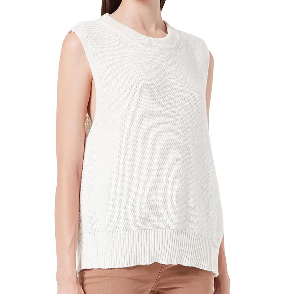 Pull sans manches Ecru femme Only Paris pas cher