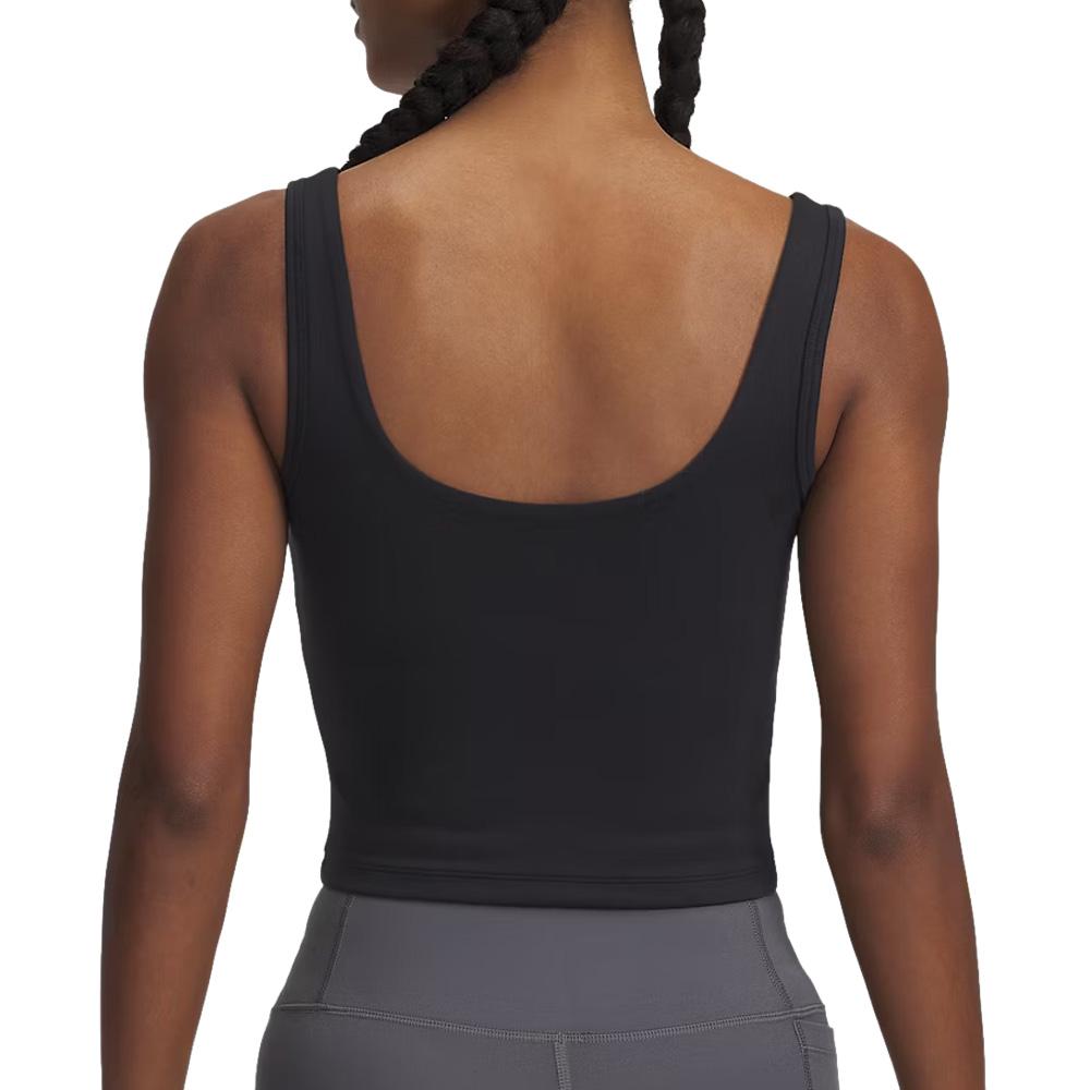 Camiseta sin mangas negra para mujer Under Armour Motion ver 2