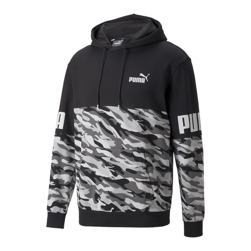 Sweat à Capuche Noir Imprimé Camouflage Puma Camo pas cher