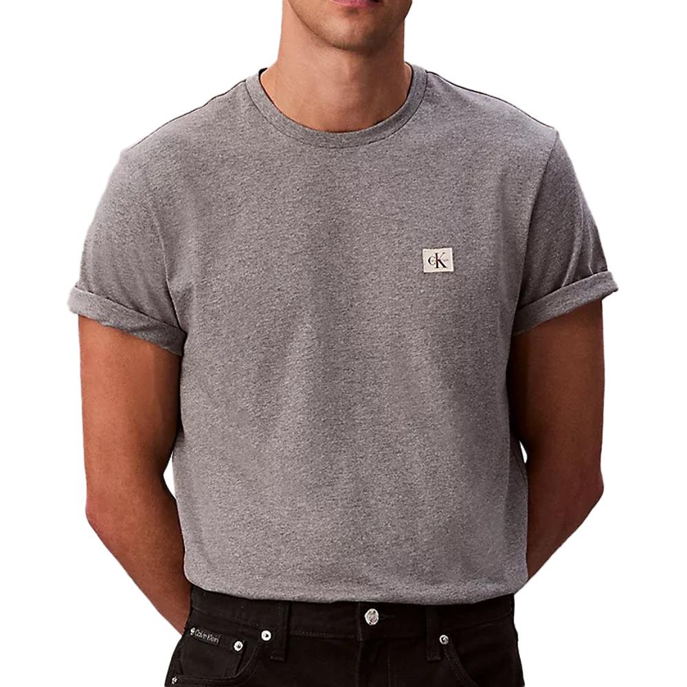 T-Shirt Gris Homme Calvin Klein Jeans Badge 30s pas cher