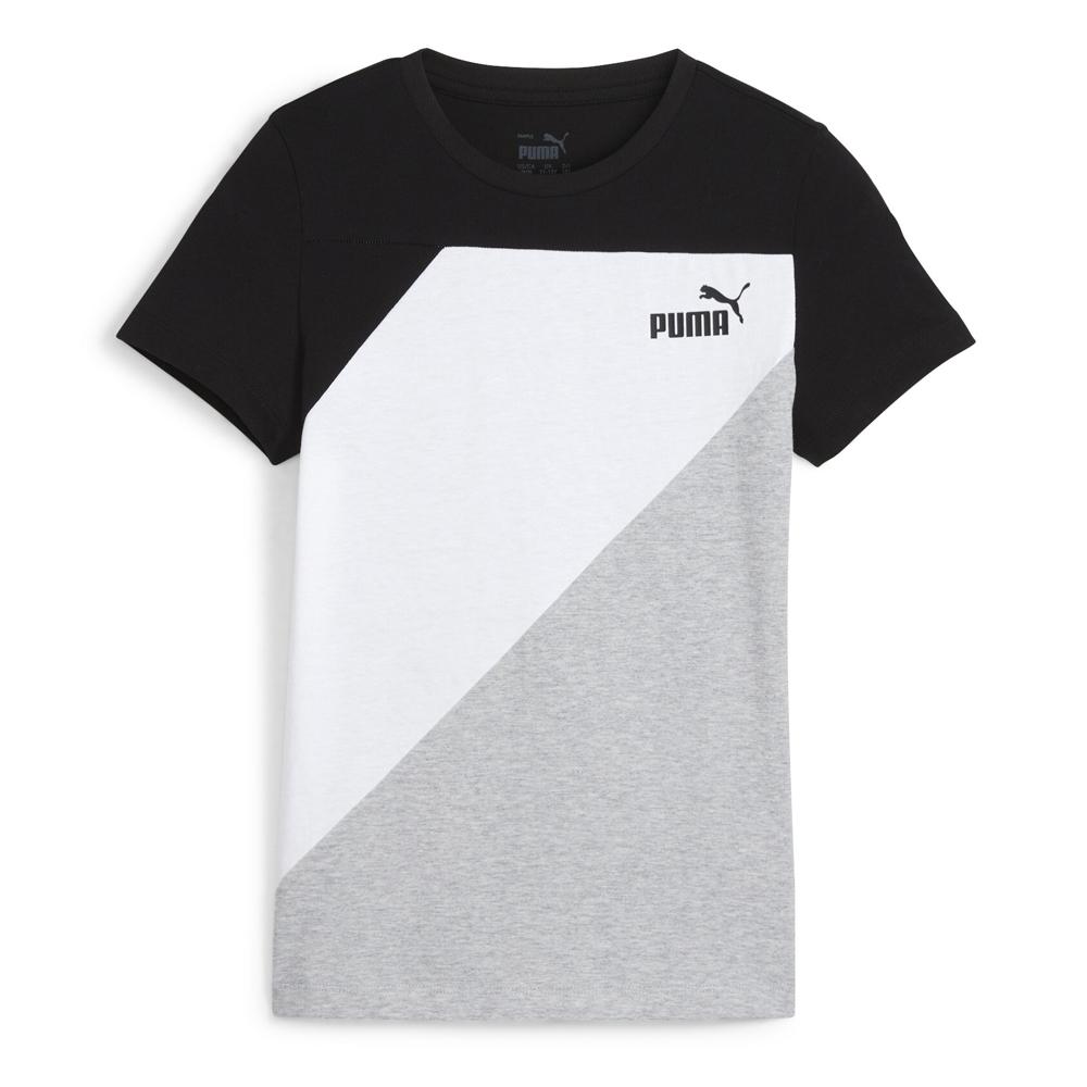T-shirt Gris/Blanc/Noir Fille Puma Power Tee pas cher