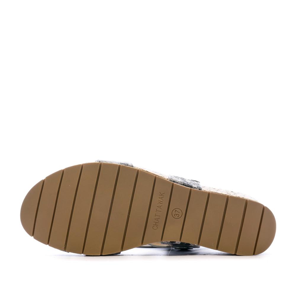 Sandales Gris/Serpent Femme Chattawak Novela vue 5