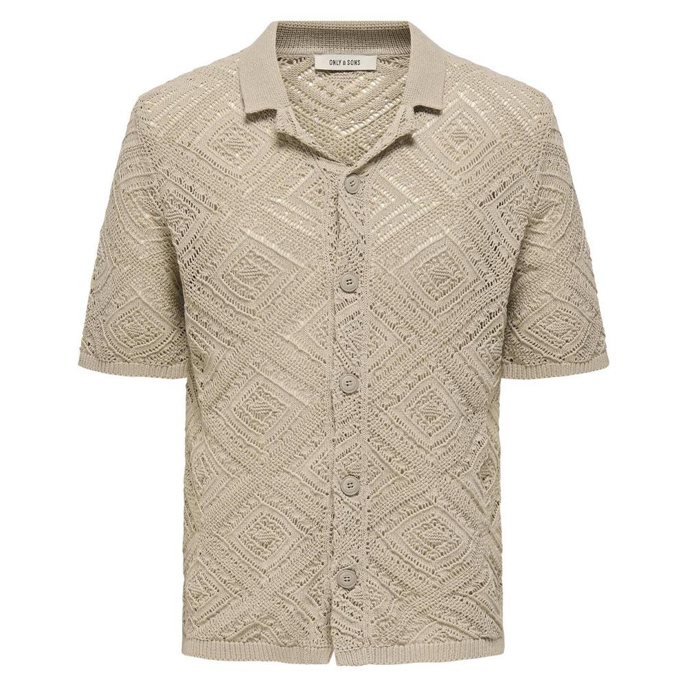 Chemise Crochet Beige Homme Only & Sons Life 5 vue 3