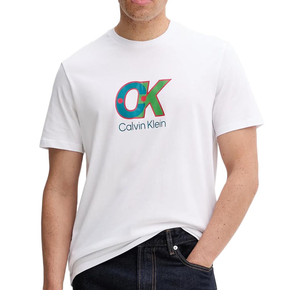T-Shirt Blanc Homme Calvin Klein Jeans LV04RD821G pas cher