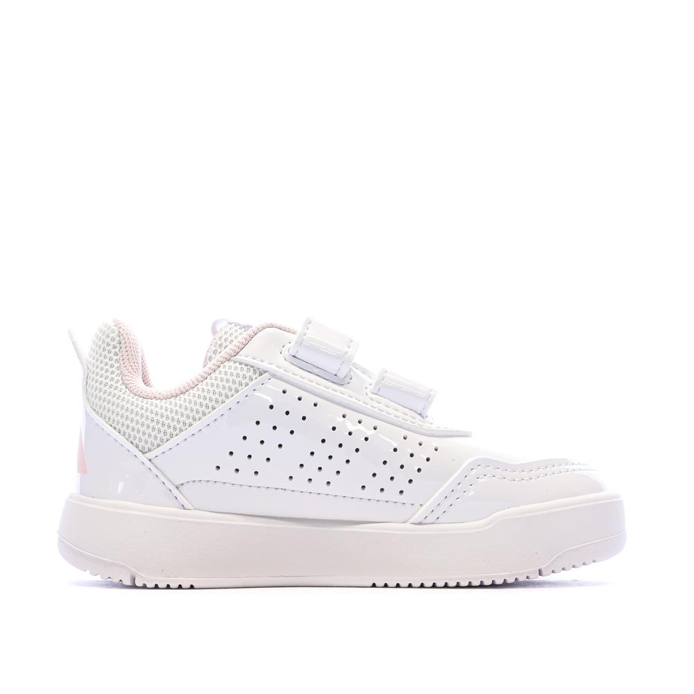 Baskets Blanc/Rose Fille Adidas Tensaur vue 2