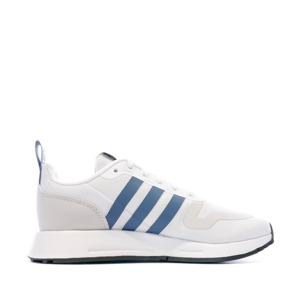 Baskets Blanc/Bleu Garçon Adidas Multix J vue 2