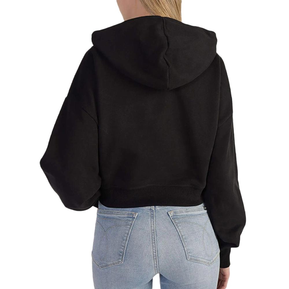 Sweat Noir Femme Calvin Klein Slogan vue 2