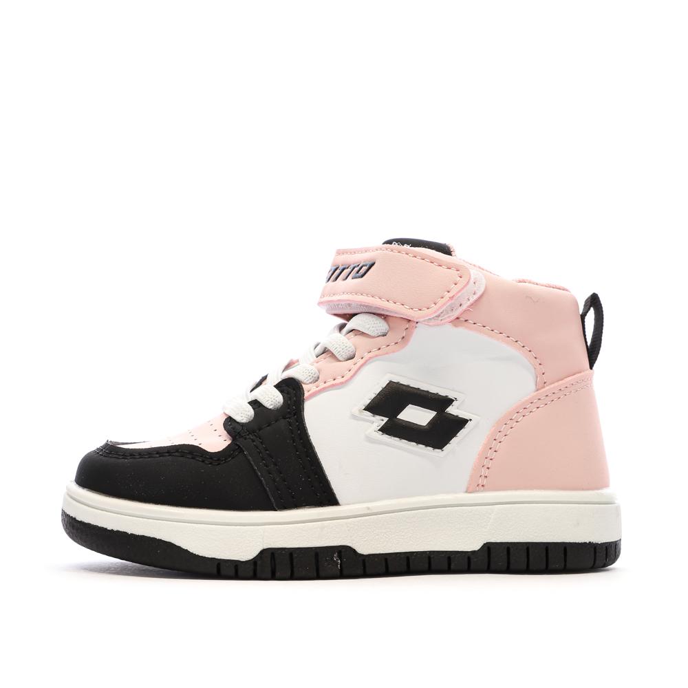 Baskets Rose/Noir Garçon bébé Lotto Ravenne pas cher