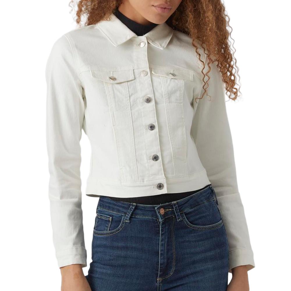 Veste en Jean Blanche Femme Vero Moda Luna pas cher
