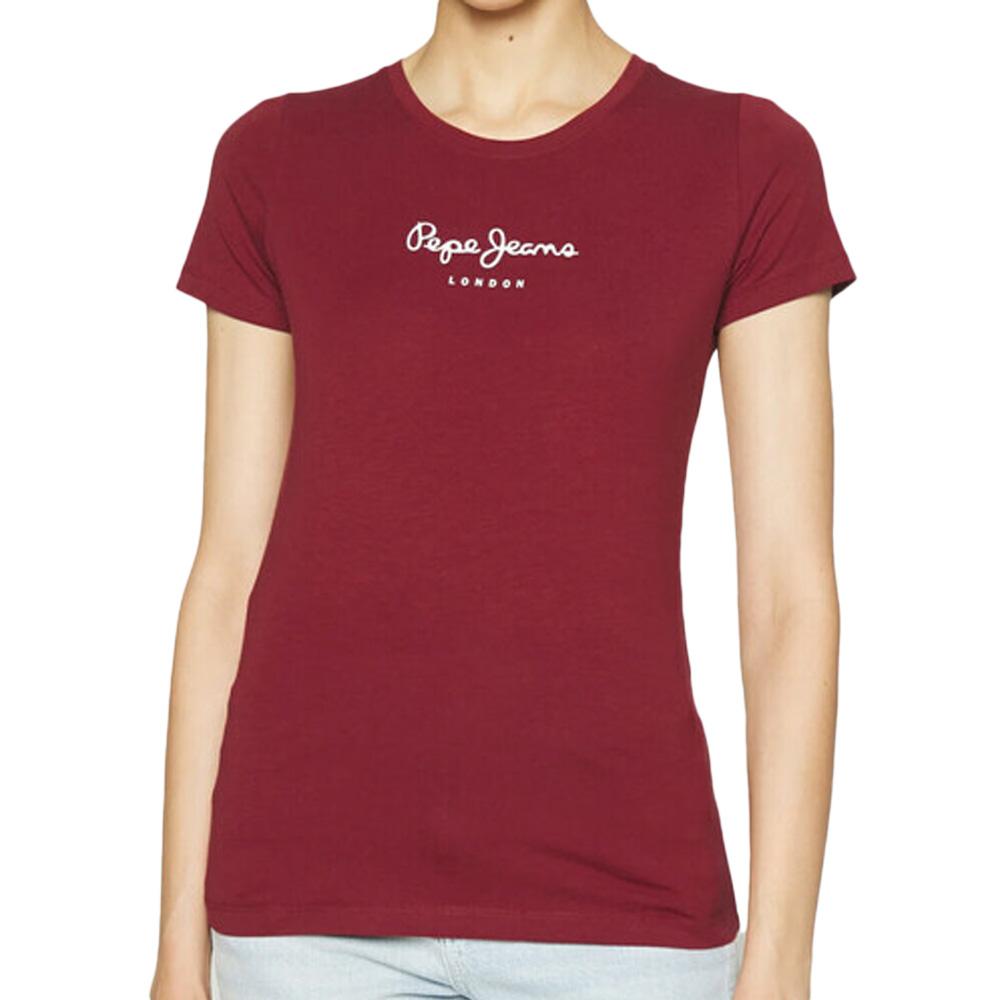T-Shirt Bordeaux Femme Pepe jeans Virginia pas cher