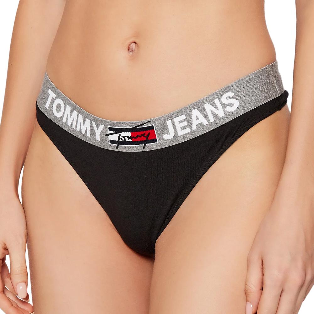 String Noir Femme Tommy Jeans Thong pas cher