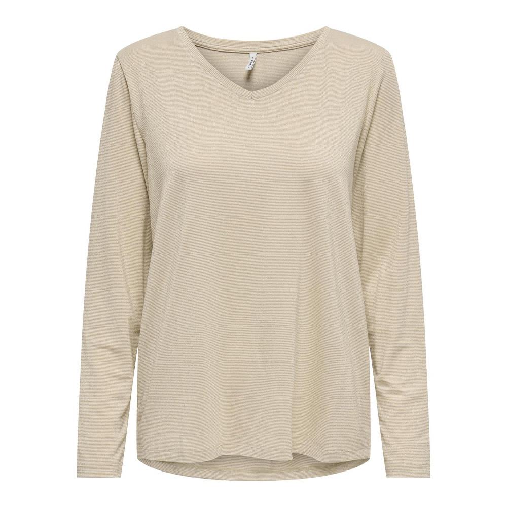 T-shirt Beige Femme Only Harly ML pas cher