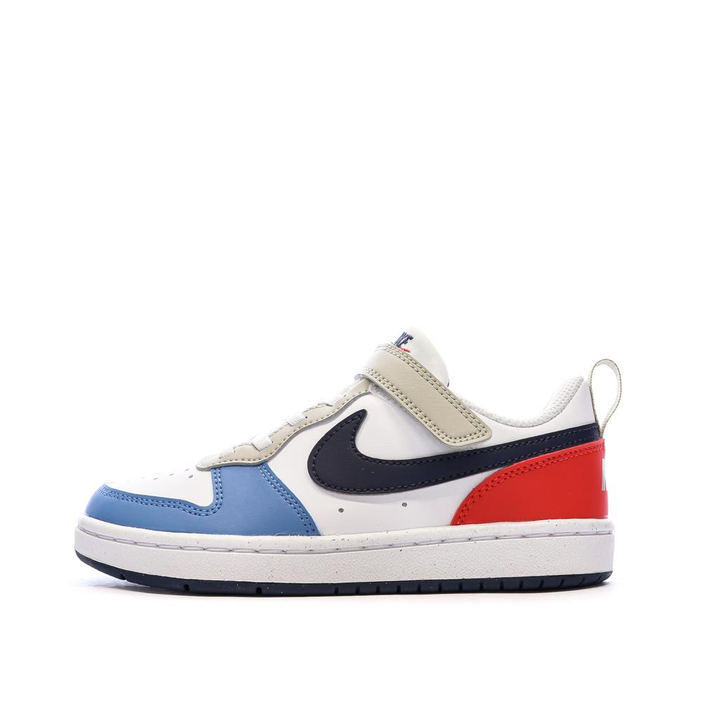 Baskets Blanche/Bleu Garçon Nike Court Borough Low Recraft pas cher