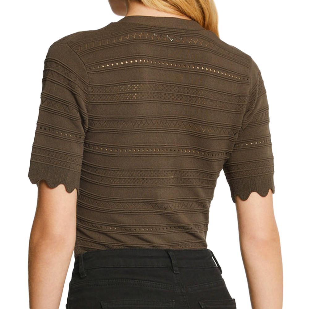 Pull Manches courtes Kaki Femme Morgan ISHI vue 2