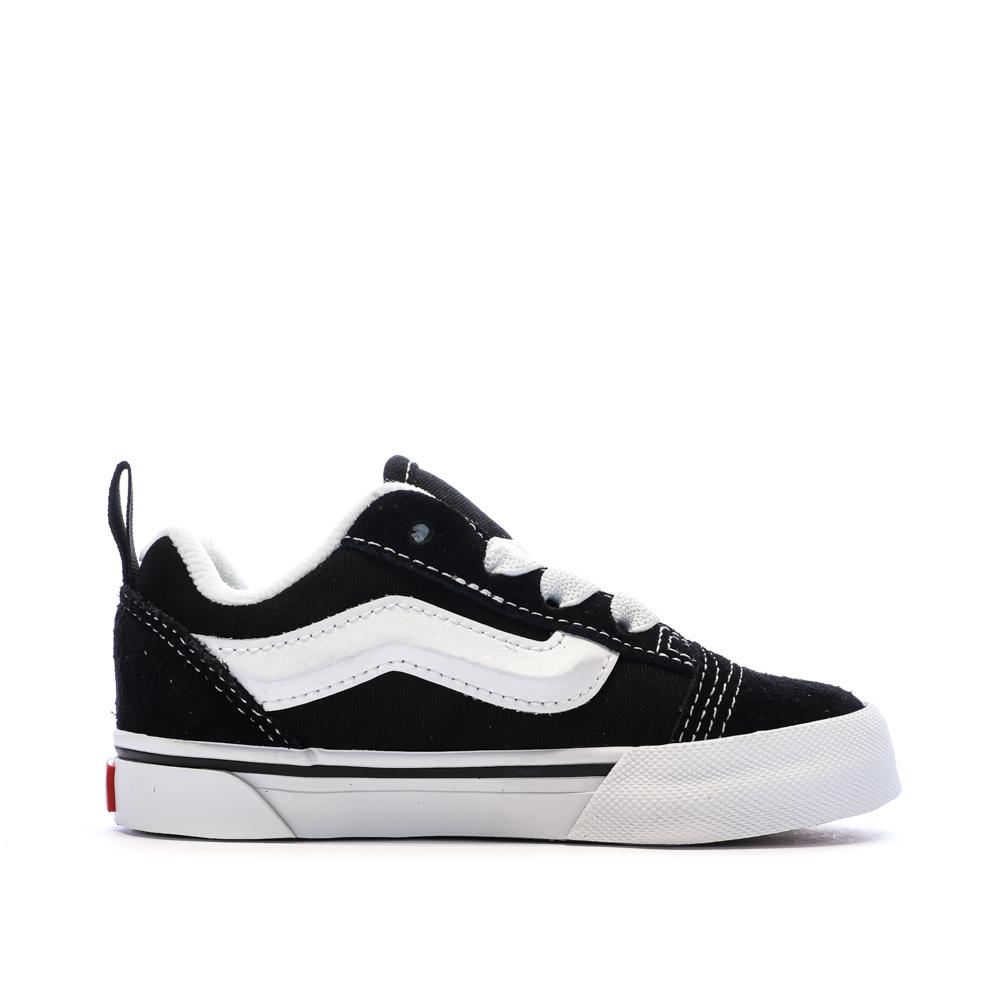 Baskets Noir/Blanc Enfant Vans Knu Skool Elastic vue 2