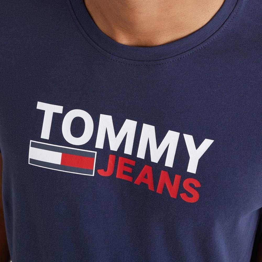 T-shirt Marine Homme Tommy Jeans Corp Logo vue 3