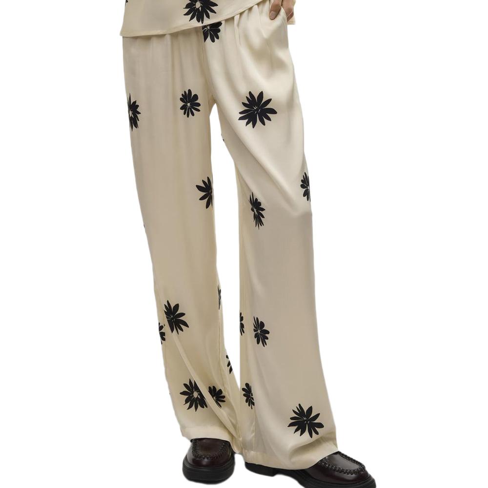 Pantalon fluide Satin Beige Femme Vero Moda Mroe pas cher