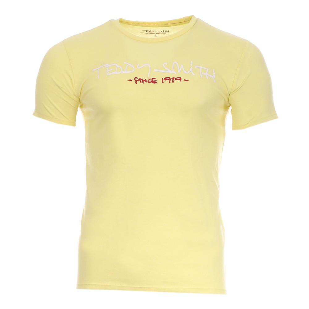 T-shirt Jaune Homme Teddy Smith Ticlass Basic pas cher
