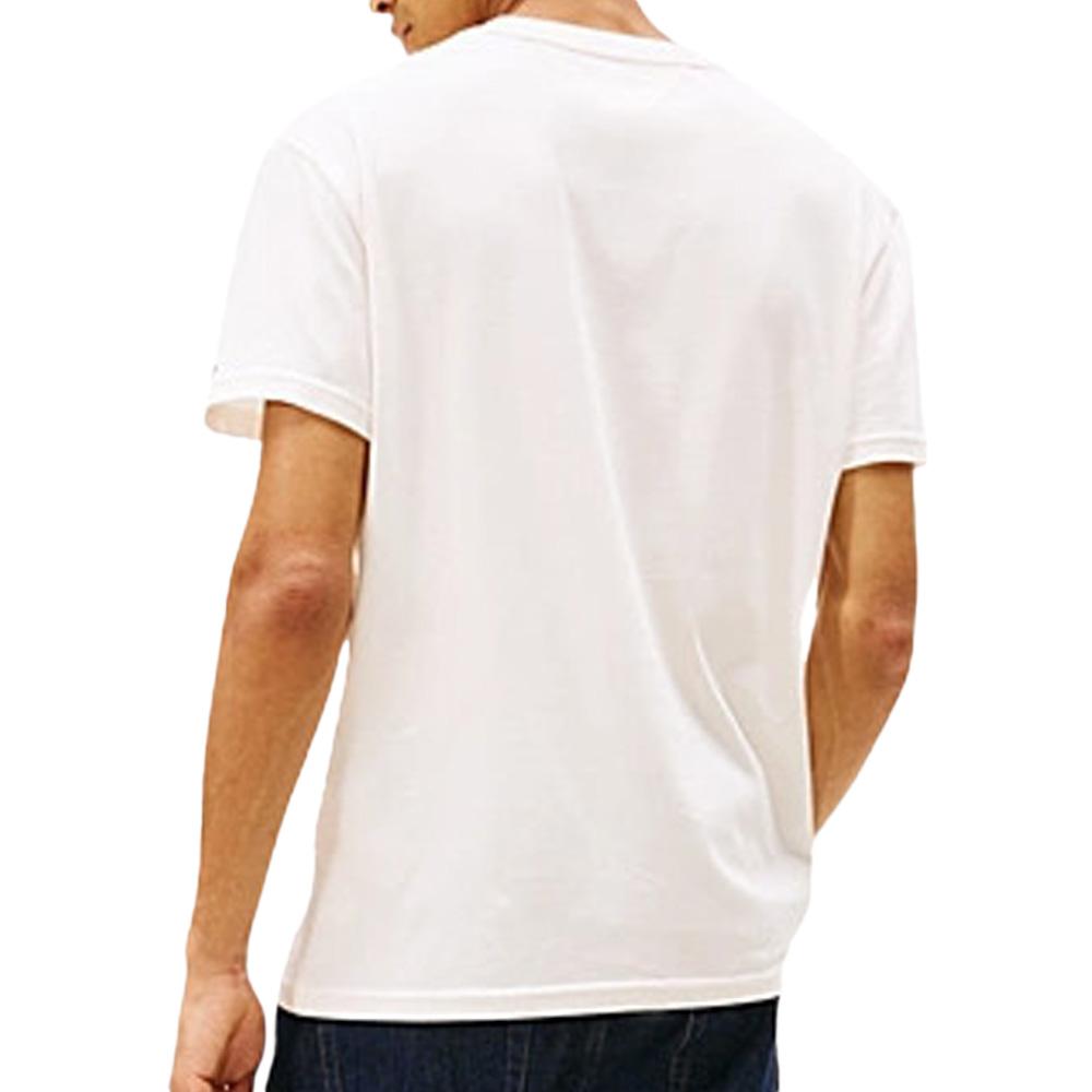 T-shirt Blanc Homme Tommy Hilfiger Tjm Reg Center Flag vue 2