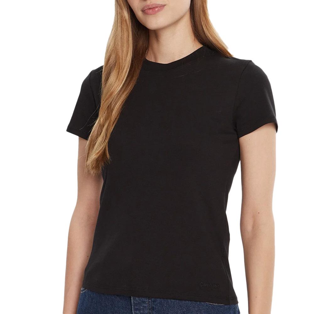 T-Shirt Noir Femme Calvin Klein Jeans Supima pas cher