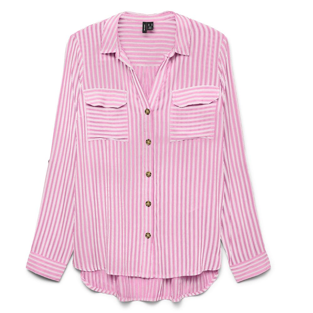 Chemise Rose/Blanc Femme Vero Moda Bumpy vue 2