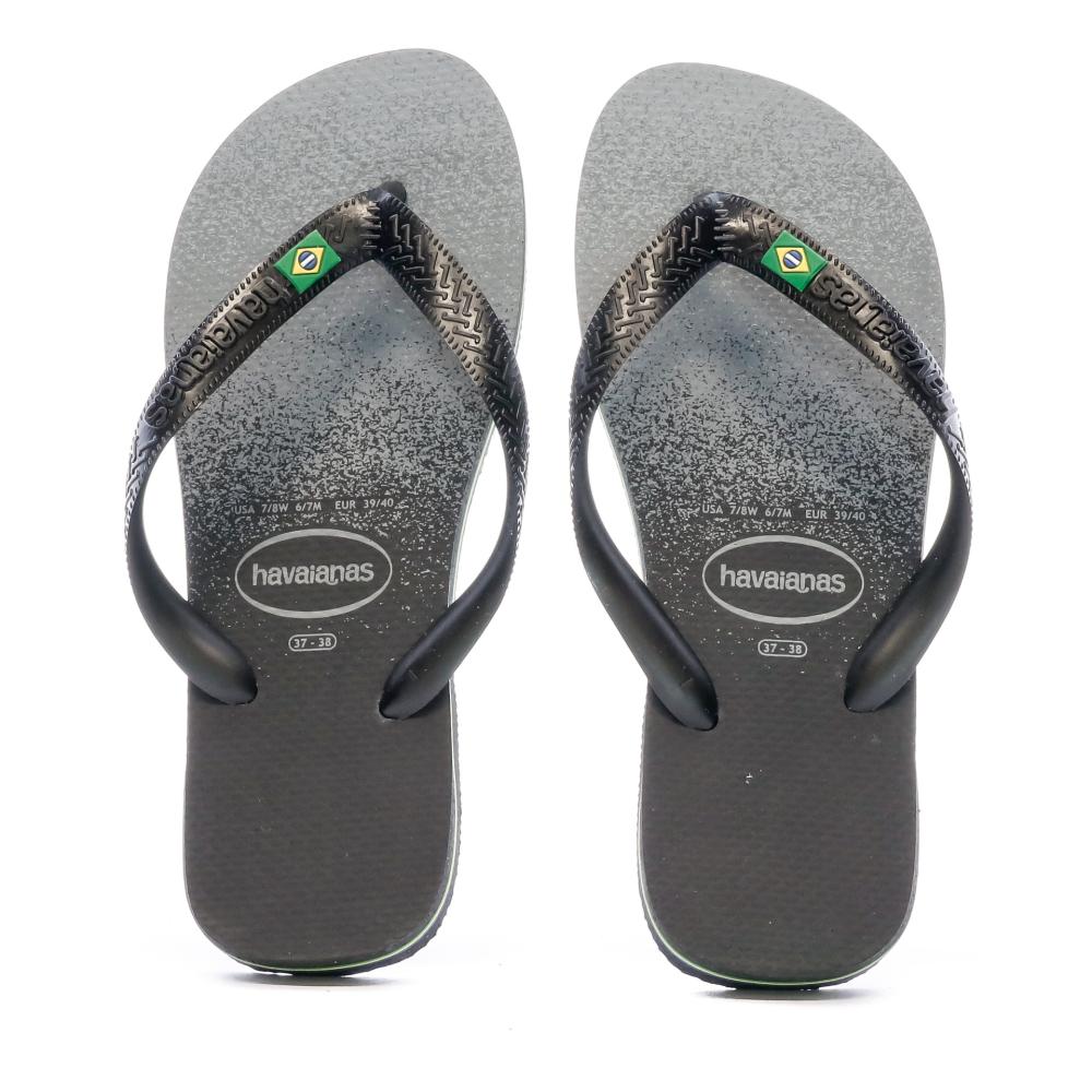 Tongs Noir Mixte Havaianas Brasil Fresh vue 3