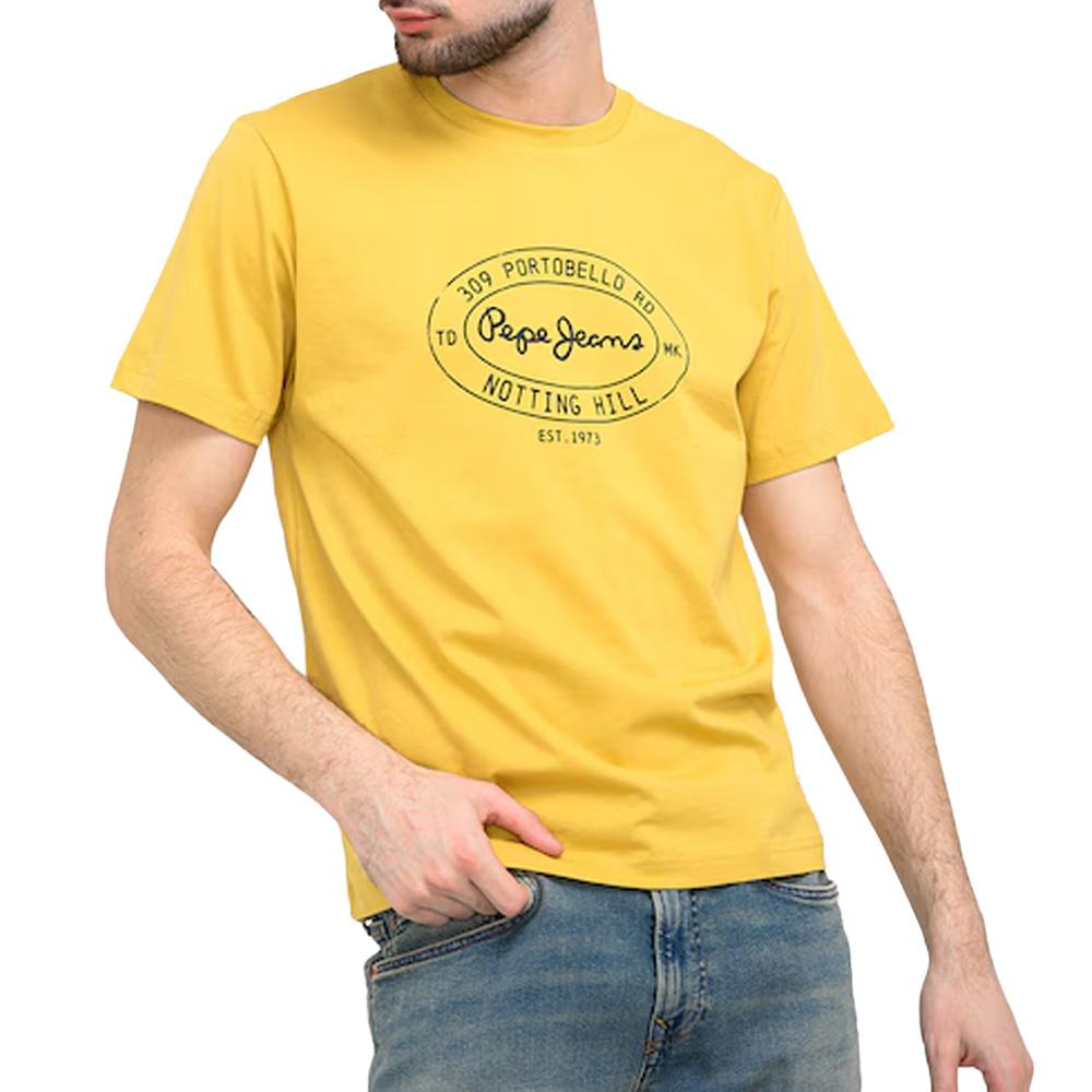Yellow Men's T-Shirt Pepe jeans Original affordable
