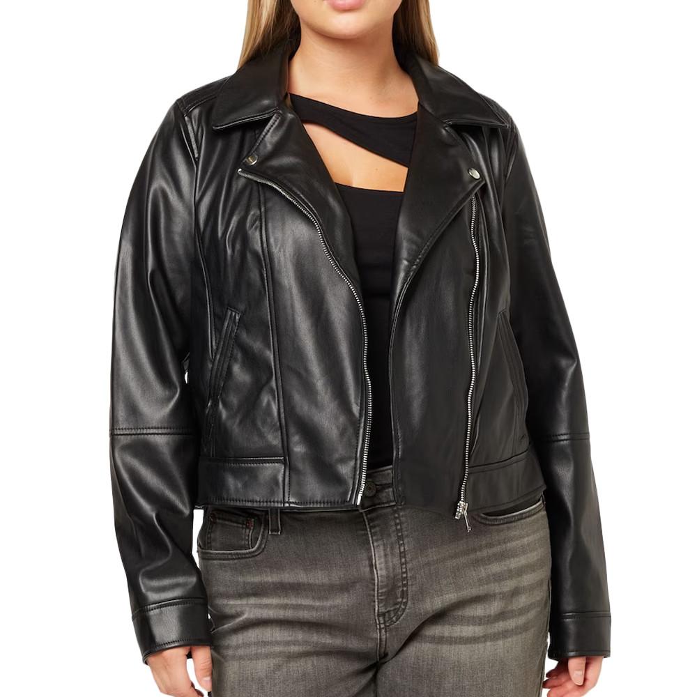 Veste Simili Cuir Noire Femme Vero Moda Curve Bellaanna pas cher