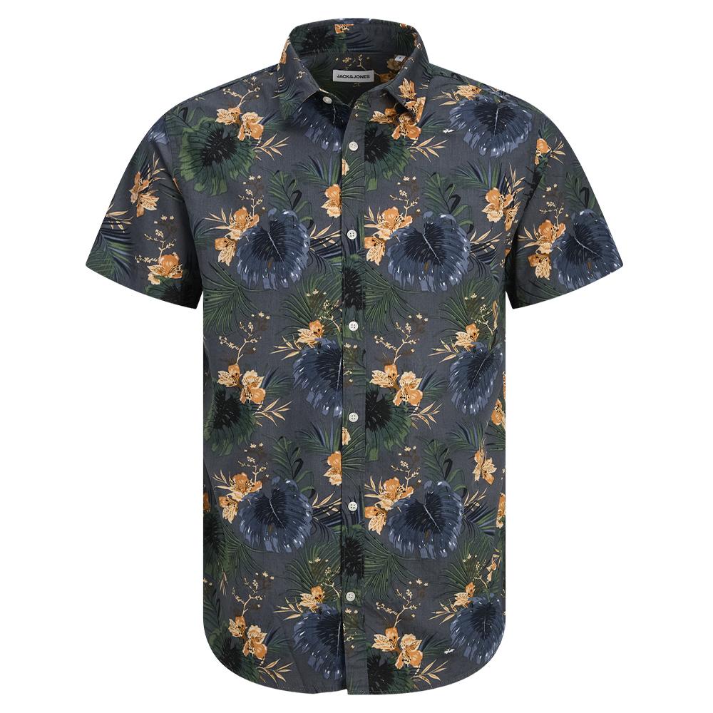 Chemise Bleu/Vert Homme Jack & Jones Hawaii vue 3