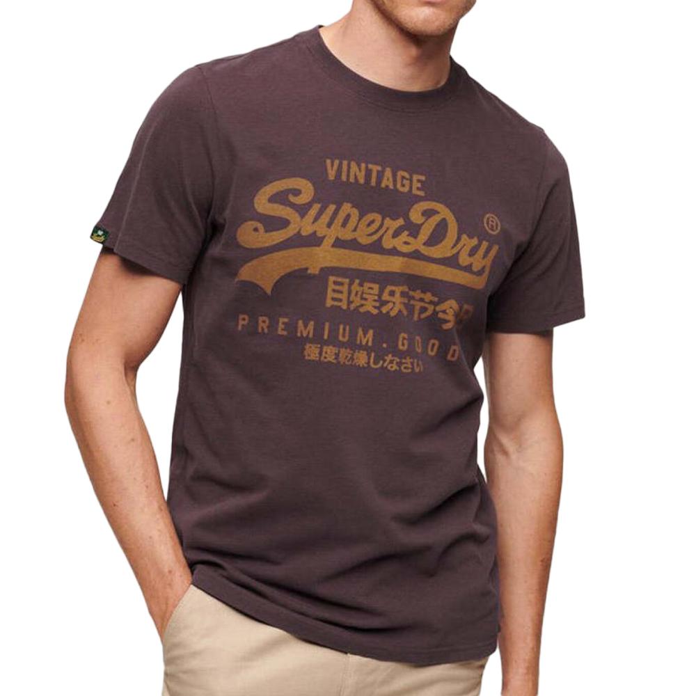 T-shirt Bordeaux Homme Superdry Premium pas cher