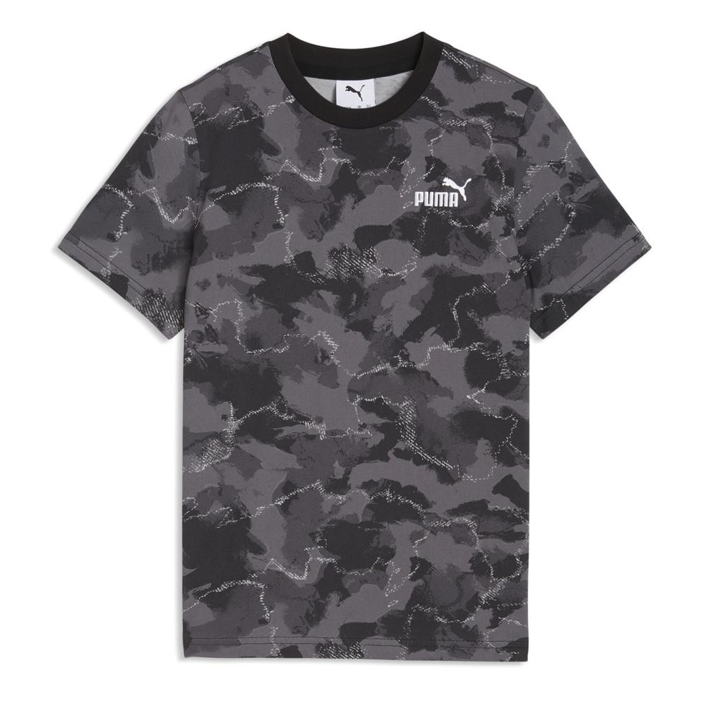 T-Shirt Noir/Gris Garçon Puma Ess Camo Aop pas cher