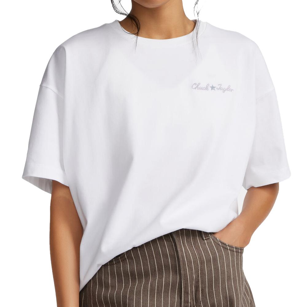 T-shirt Blanc Femme Converse Chuck Taylor Infill pas cher