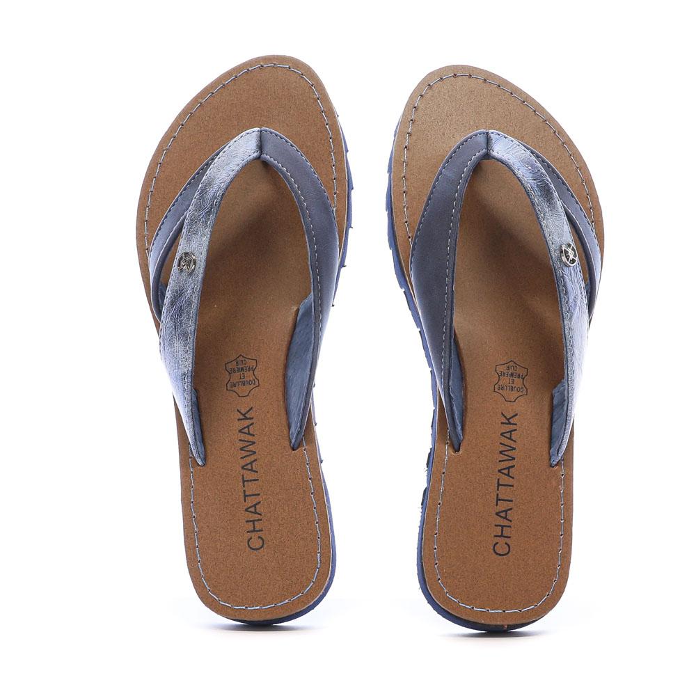 Tongs Bleu Femme Chattawak ALBA vue 3